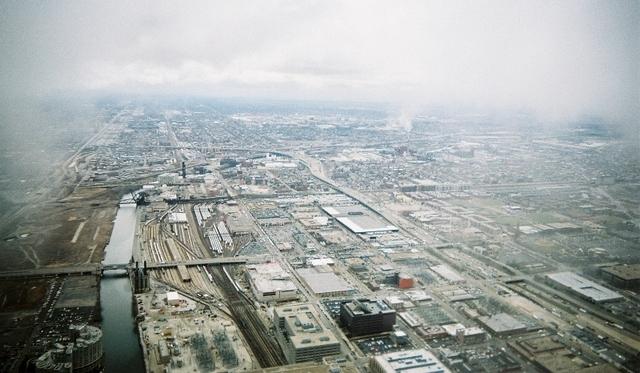 Although this day was cloudy, on a clear day, you can see four states - Illinois, Indiana, Wisconsin and Michigan from here.